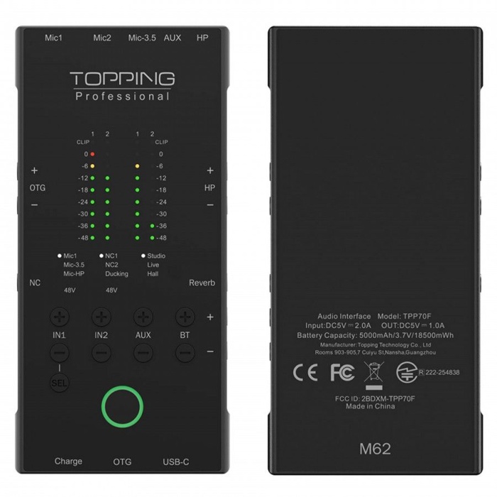 Topping Professional 05 0013 M62 Ses Kartı (Mavi) | 2 Kulaklık Çıkışı Esnek İzleme